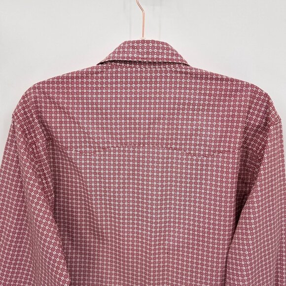 Wrangler Western Pearl‎ Snap Long Sleeve Shirt Mens Large Red White Cotton Blend - Picture 8 of 9